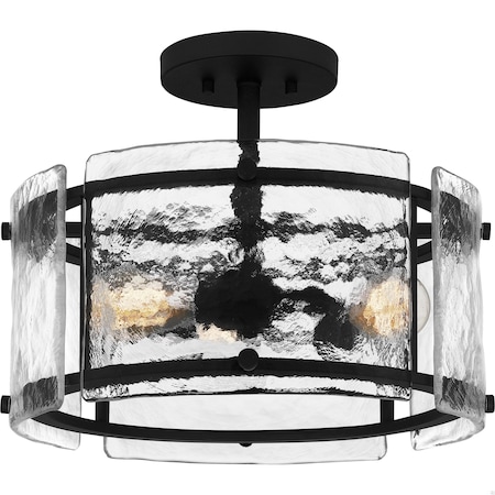 Quoizel Fortress 3-Light Earth Black Semi-Flush Mount FTS1716EK